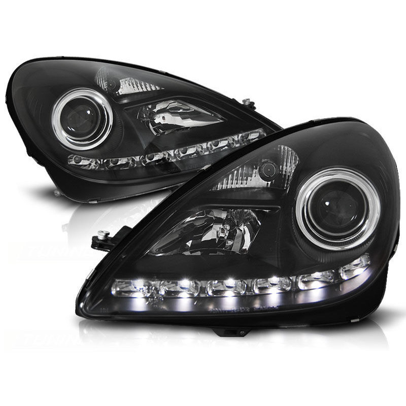 2x Phares avant Mercedes SLK R171 (04-11) modèle Noir