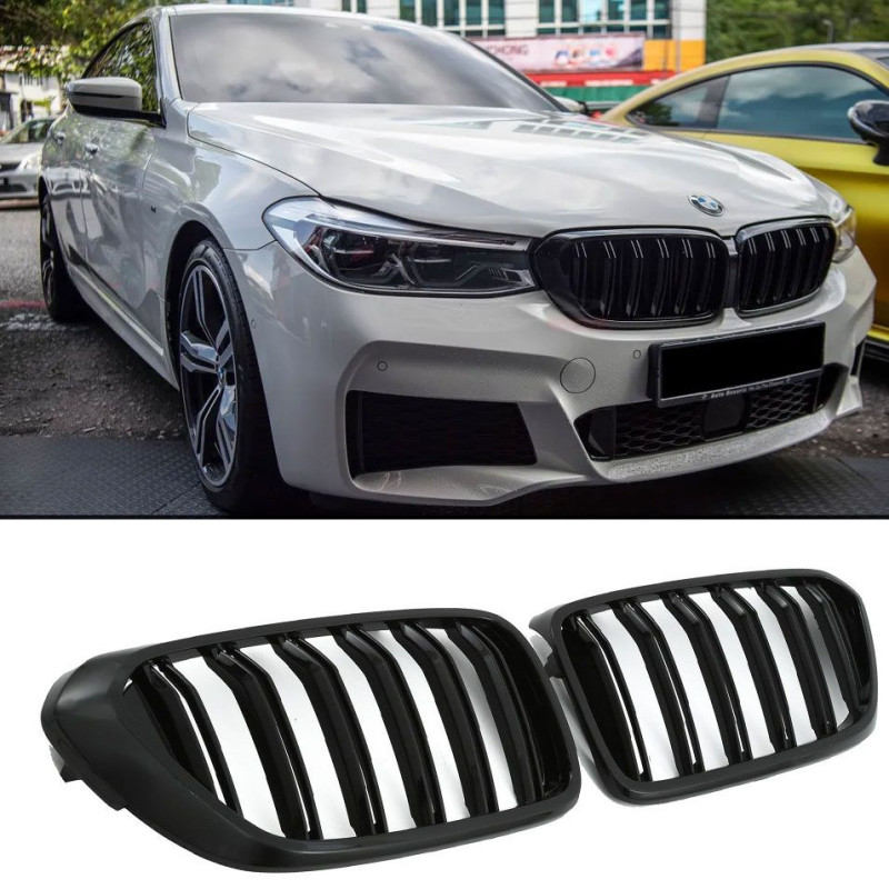 2x Grilles de calandre noire brillant BMW Série 6 G32 Gran Turismo (17-20) M Performance