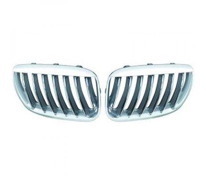 2x Grilles de Calandre BMW E53 X5 Ph 2 Chrome/Gris (03-07)