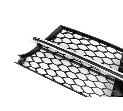 2x Grilles anti brouillard noir et chrome Audi TTS (11-14)