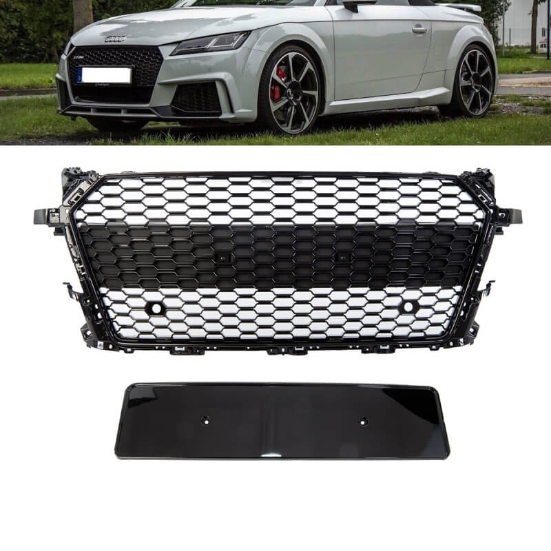 Calandre Audi TT 8S Nid d'abeille Noir Brillant (14-18)