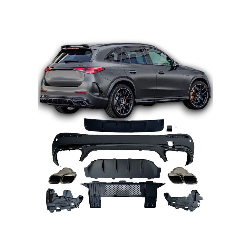 Diffuseur arrière + sorties d'échappements Mercedes GLC X254 SUV (22+) avec pack AMG