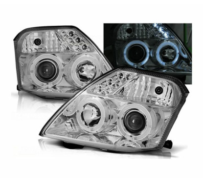 2x Phares avant Angel Eyes Chrome Citroen C2 (03-10)