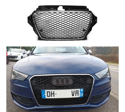 Calandre Audi A3 8V Look RS3 Chrome / Noir (12-16)