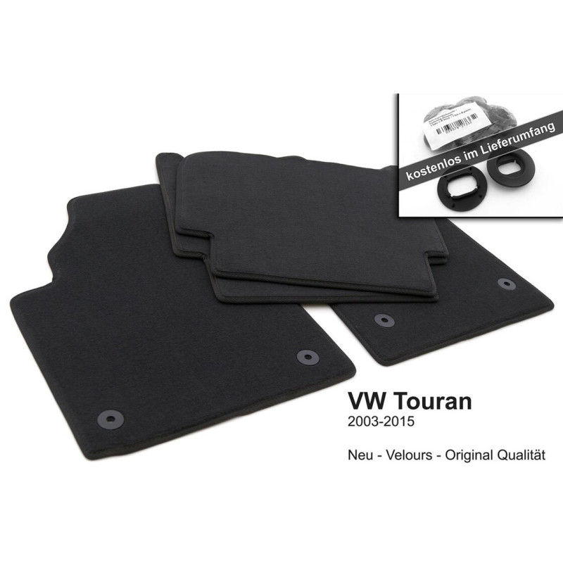 Set de 4 tapis velours Volkswagen Touran (03-15)