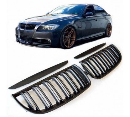 2x Grilles de Calandre Noir Mat BMW E90 E91 M Performance 05-08