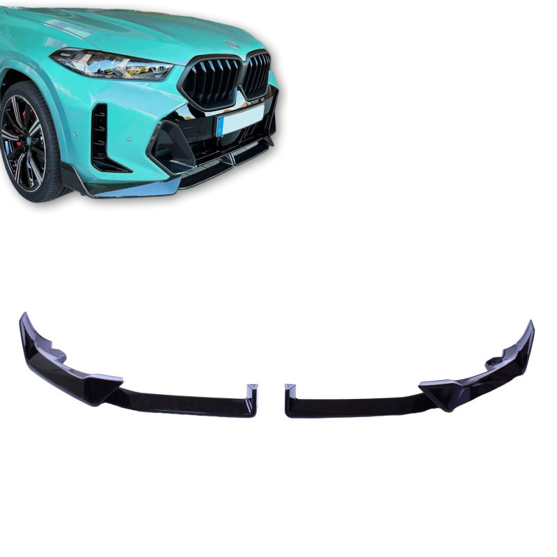Rajout de pare-choc avant noir brillant BMW X6 G06 LCI (23+)