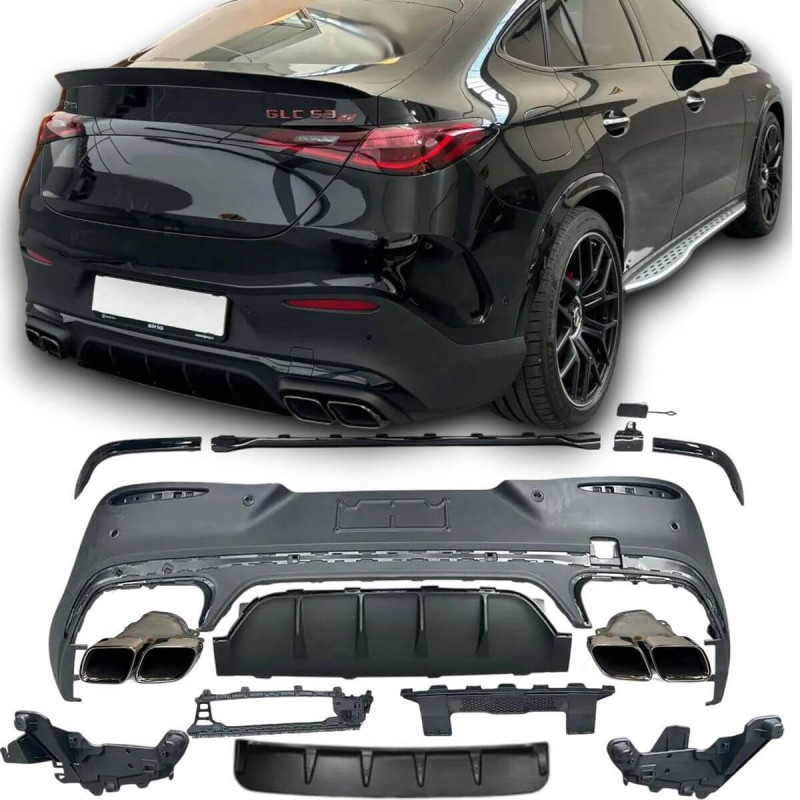 Diffuseur arrière + sorties d'échappements Mercedes GLC C254 Coupé (22+) avec pack AMG