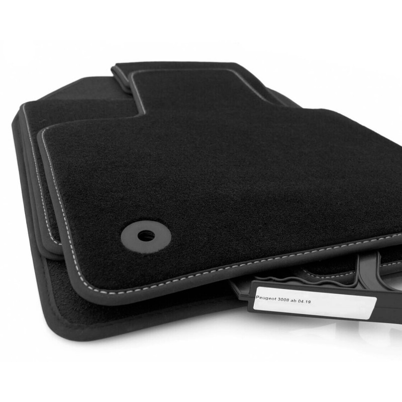 Set de 4x tapis velours Premium noir Peugeot 3008 Coutures Sport GT (19+)