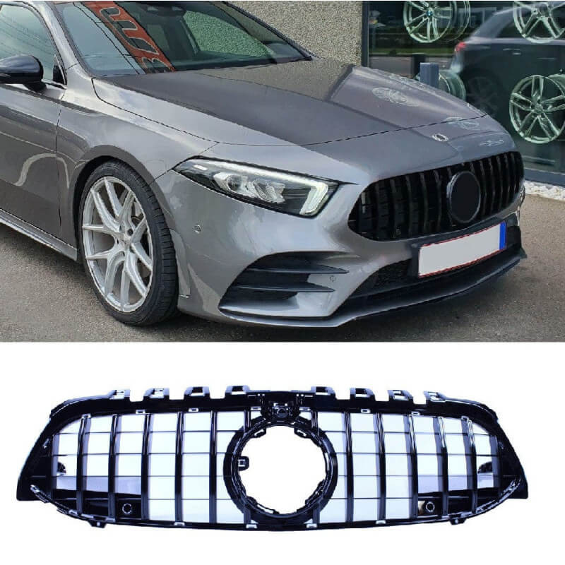 Grille de calandre Noir Mercedes Classe A W177 V177 GT-R Panamericana (18-22) Avec caméra
