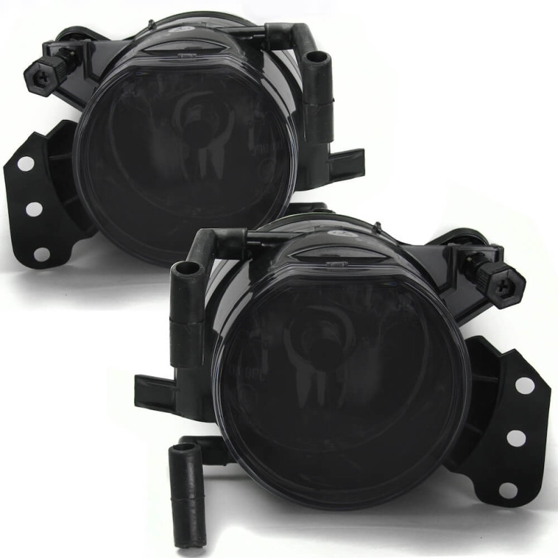 2x anti brouillards noir fumés BMW Série 3 E46, E90, E91 et série 5 E60, E61 (00-10)