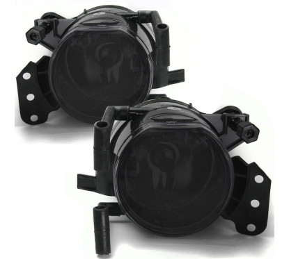 2x anti brouillards noir fumés BMW Série 3 E46, E90, E91 et série 5 E60, E61 (00-10)