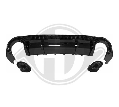 Diffuseur arrière + embouts d'échappement noir Audi A3 S3 8Y Sportback S-Line (20-23) Look RS3