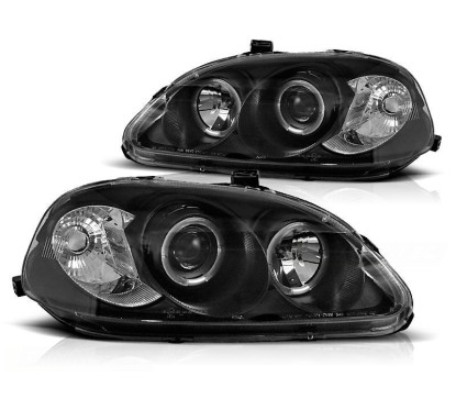 2x Phares HONDA Civic Noir (95-99)