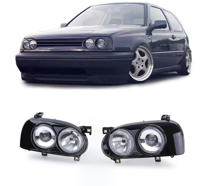 2x Phares noir Volkswagen Golf 3 (91-97)