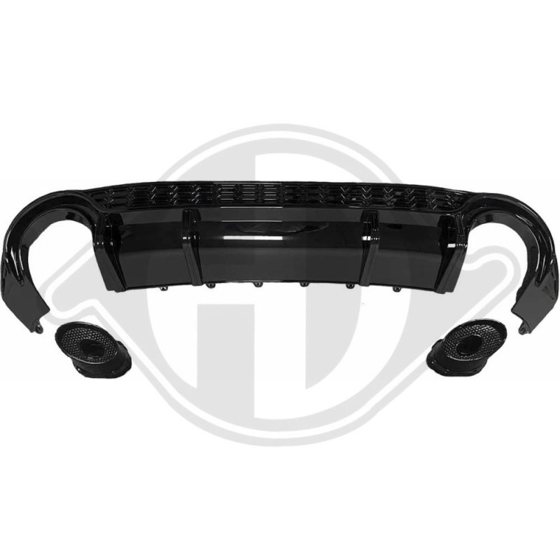 Diffuseur arrière + embouts d'échappement noir Audi A3 S3 8Y Berline S-Line (20-23) Look RS3 Diffuseur arrière + embouts d'échappement noir Audi A3 S3 8Y Berline S-Line (20-23) Look RS3