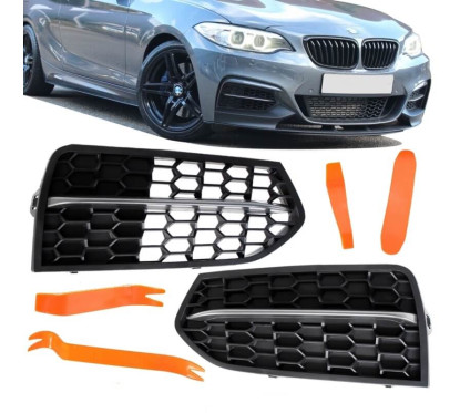 2x Grilles anti brouillard BMW F22 F23 (avec Pack M) (13-19)