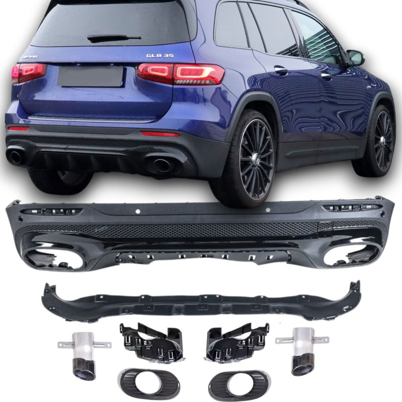 Diffuseur et échappements noir Mercedes GLB X247 (19-23) Look 35 AMG Diffuseur et échappements noir Mercedes GLB X247 (19-23) Look 35 AMG