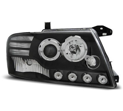 2x Phares avants noir Mitsubishi Pajero Angel eyes (00-06)