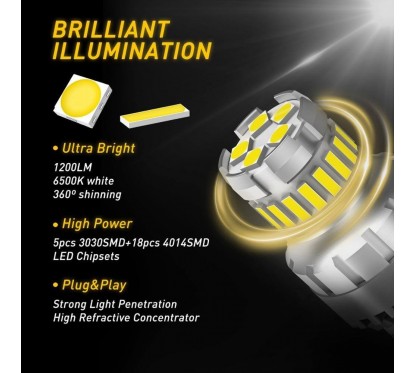 2x Ampoules LED P21W Xenon white 6500K