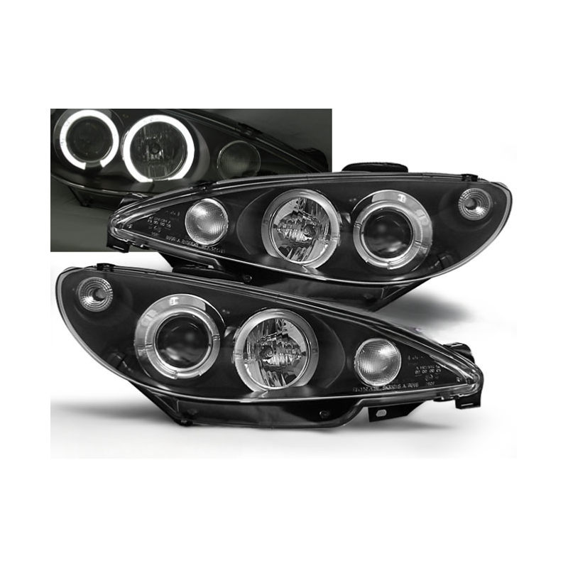 2x Phares avants Angel Eyes Peugeot 206 (98-02)