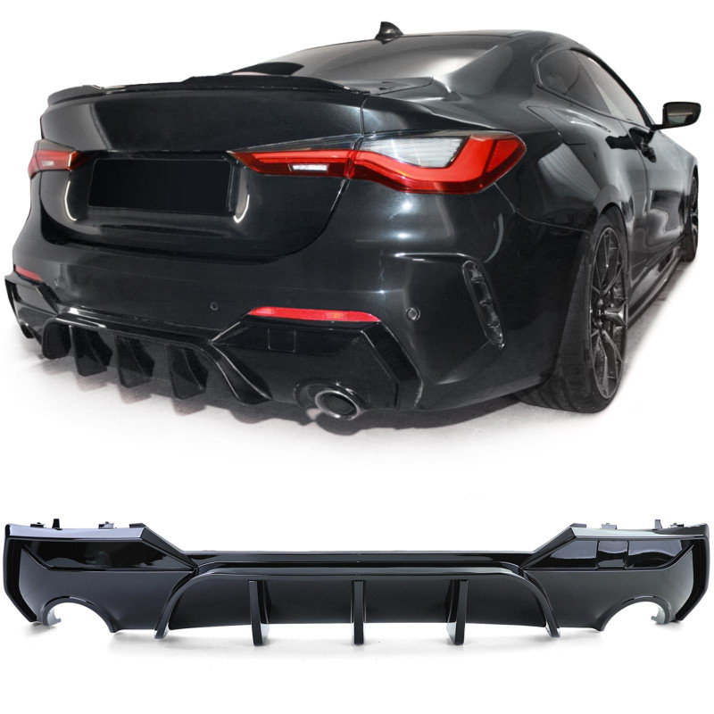 Diffuseur arrière Noir Brillant BMW série 4 G22 Coupé & G23 Cab (20-24)