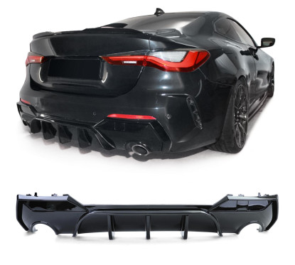 Diffuseur arrière Noir Brillant BMW série 4 G22 Coupé & G23 Cab (20-24)