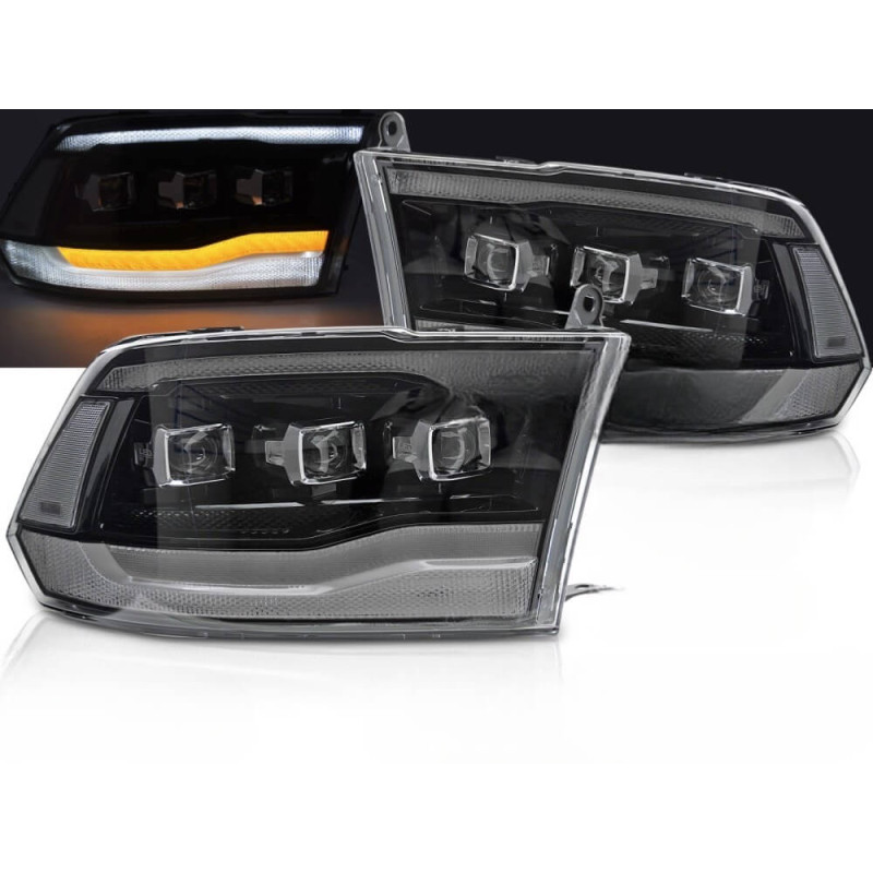2x Phares avant Dodge Ram Full Led Black (09-18)