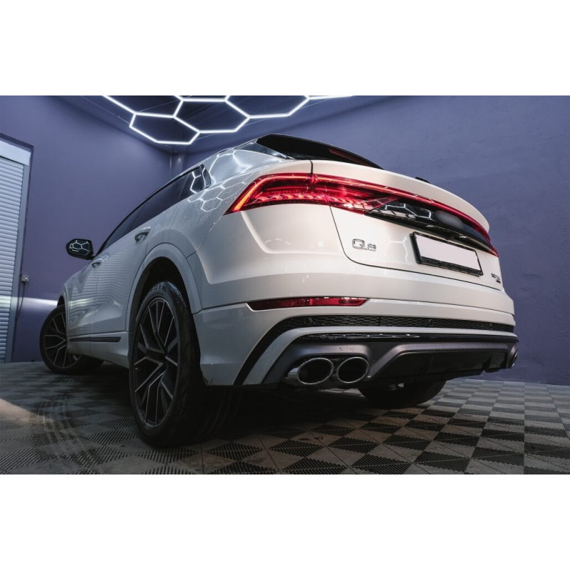 Diffuseur arrière + embouts d'échappement chrome Audi Q8 S-Line (18-23) Look SQ8
