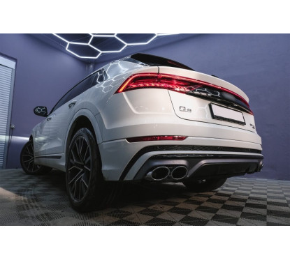 Diffuseur arrière + embouts d'échappement chrome Audi Q8 S-Line (18-23) Look SQ8