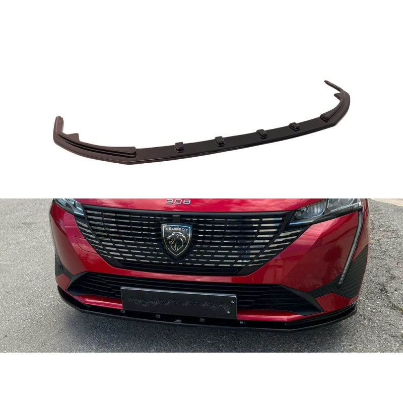 Rajout de pare-choc avant noir brillant Peugeot 308 (21+)