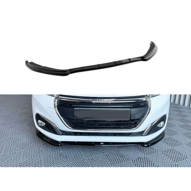 Rajout de pare-choc avant noir brillant Peugeot 208 (15-19)