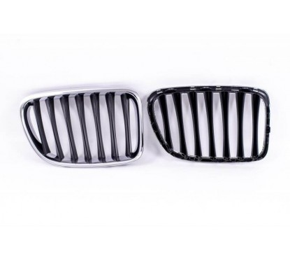 2x Grilles de Calandre BMW X1 E84 Noir/Chrome 09-