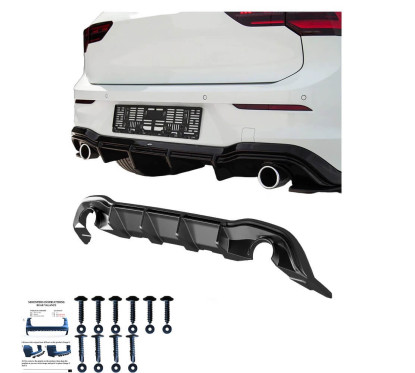 Diffuseur arrière Vw Golf 8 GTI, GTD, GTE, R-LINE (20-24) Look R