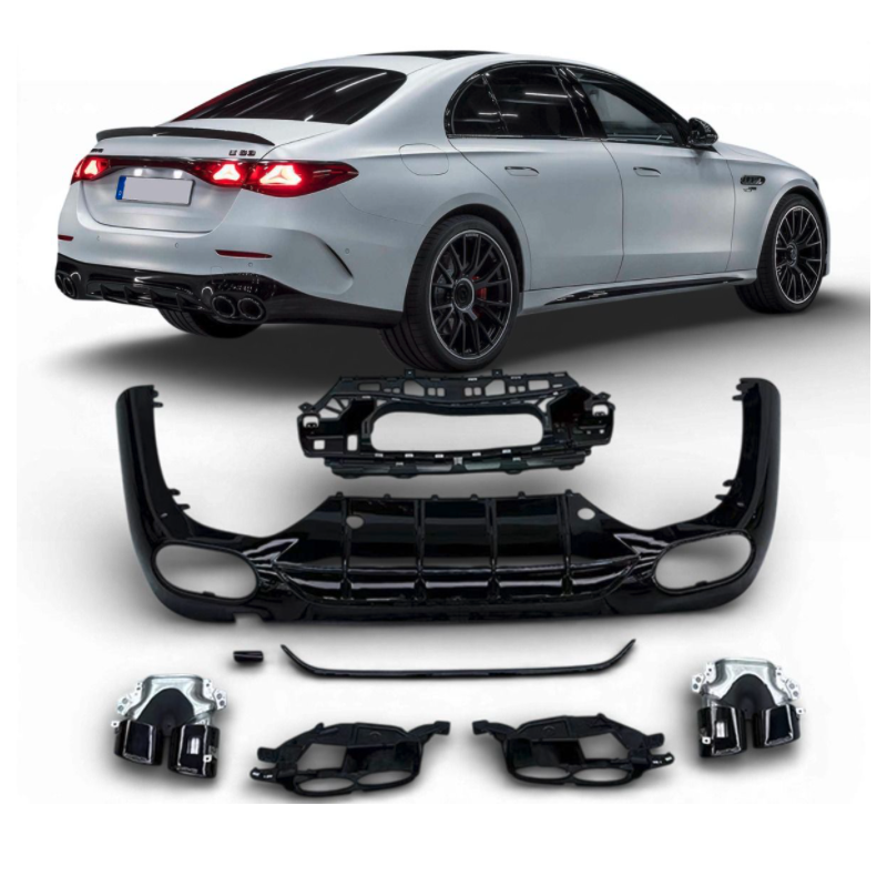 Diffuseur arrière + embouts d'échappements noir Mercedes Classe E W214 (+23)