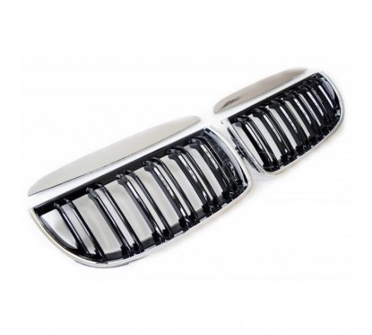 2x Grilles de Calandre Noir / Chrome BMW E90 E91 05-08