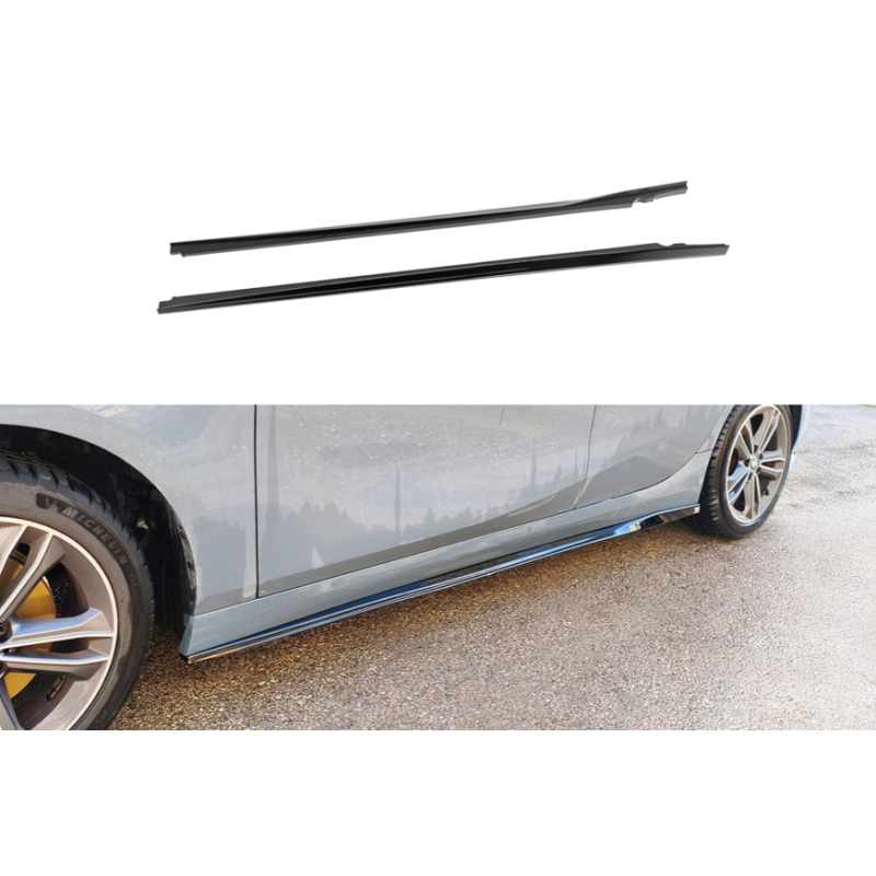 2x Extensions Bas de caisses Noir brillant BMW série 1 F40 (19-24)