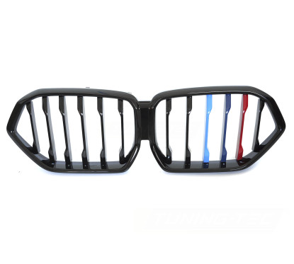 Calandre BMW X6 G06 Noir Brillant (18+) avec bandes M