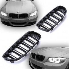 2x Grilles de Calandre BMW E90 E91 08-12 Noir Brillant M Performance