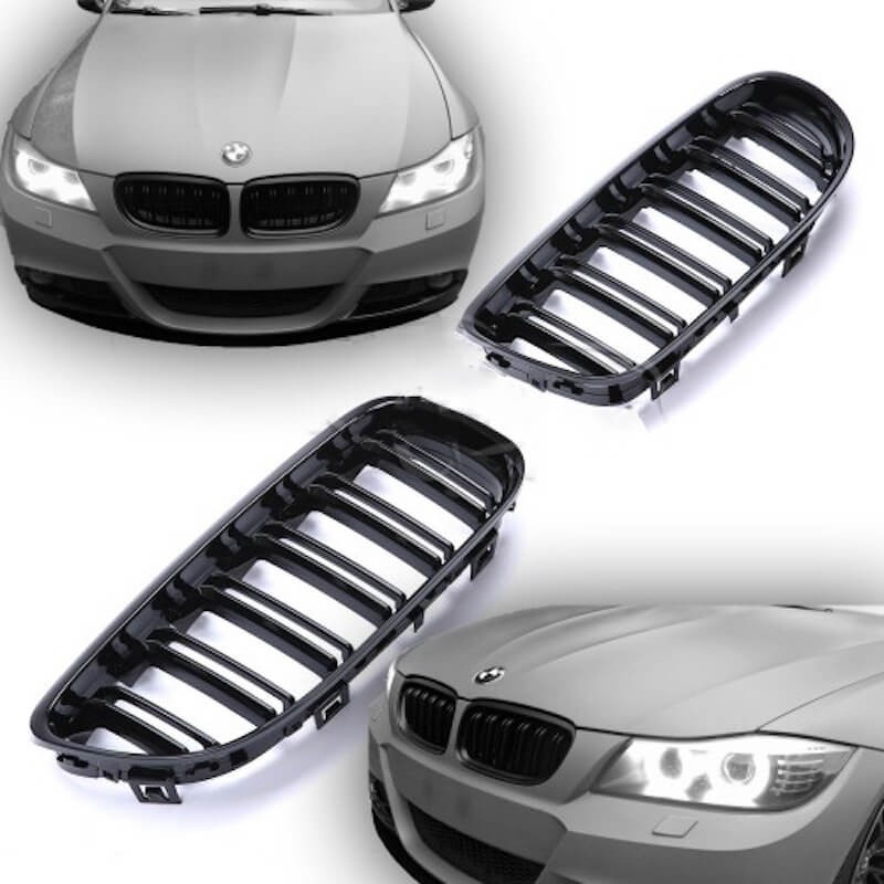2x Grilles de Calandre BMW série 3 E90 E91 (08-12) Noir Brillant M Performance