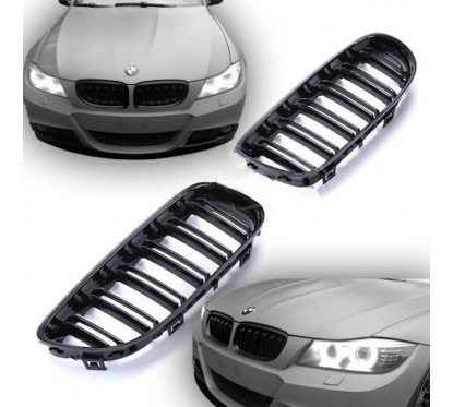 2x Grilles de Calandre BMW E90 E91 08-12 Noir Brillant M Performance