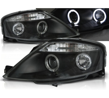 2x Phares avant Angel Eyes noir Citroen C3 (02-09)