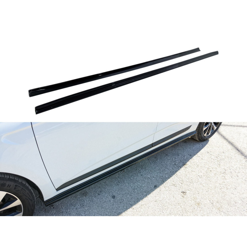 2x Extensions Bas de caisses Noir brillant Renault Clio 5 (19-25)