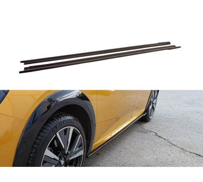 2x Extensions Bas de caisses Noir brillant Peugeot 208 (19+)
