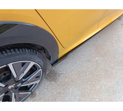 2x Extensions Bas de caisses Noir brillant Peugeot 208 (19+)