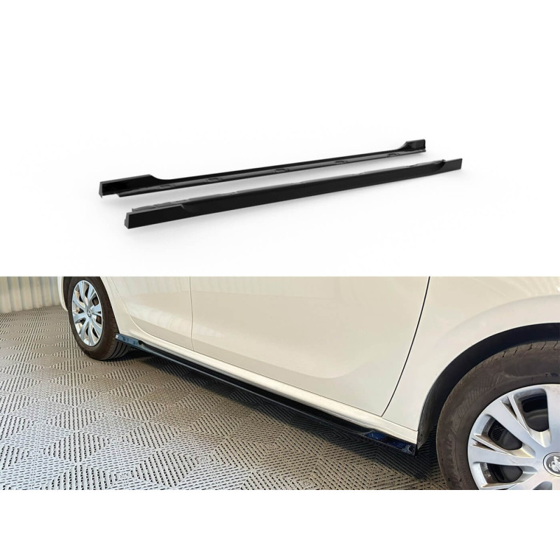 2x Extensions Bas de caisses Noir brillant Peugeot 208 (12-19)