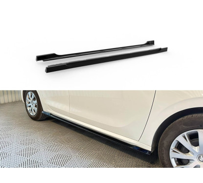 2x Extensions Bas de caisses Noir brillant Peugeot 208 (12-19)