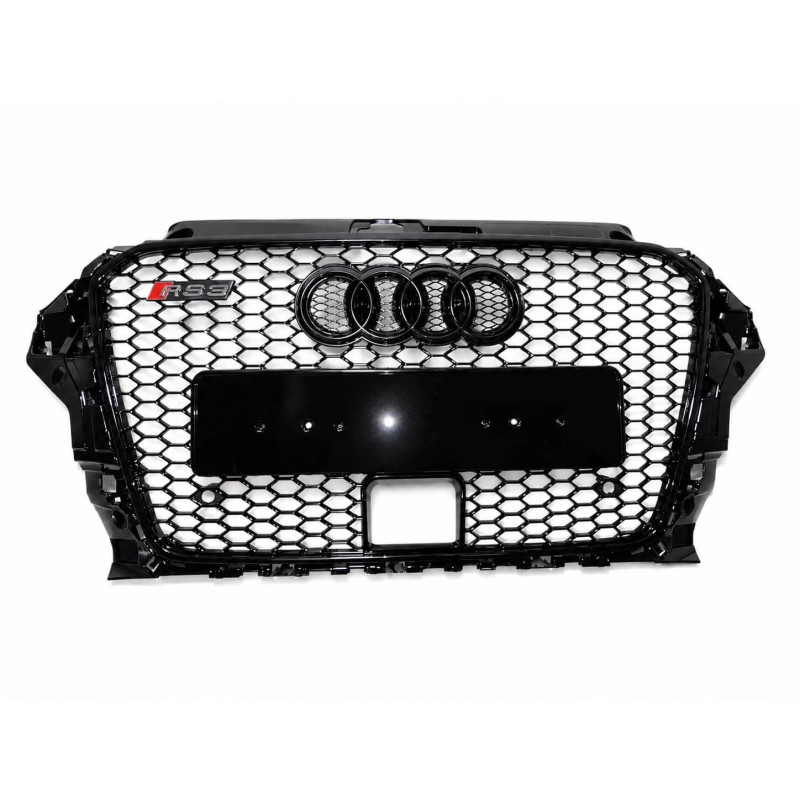 Calandre Audi A3 8V Nid D'abeille RS3 Noir Brillant (12-16) avec ACC