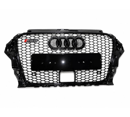 Calandre Audi A3 8V Nid D'abeille RS3 Noir Brillant (12-16) avec ACC