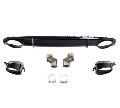 Diffuseur arrière Look RS4 Audi A4 B8 Facelift (11-15) Black Design
